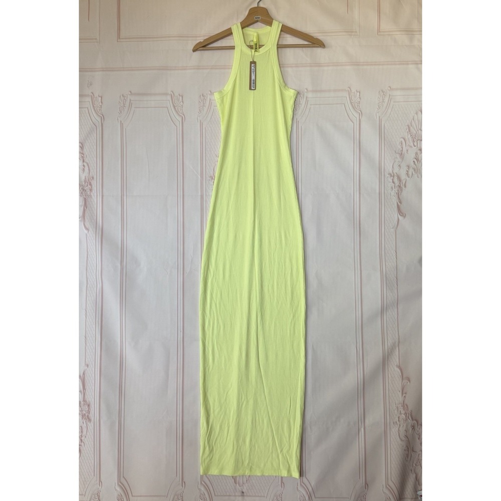 Skims Soft Lounge High Crew Neck Tank Dress In Lemonade In Size XXS NWT